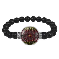 Браслет из черного агата Магическая печать BSBA-011