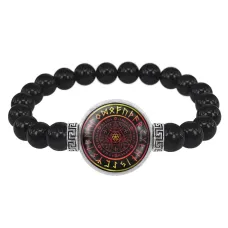 Браслет из черного агата Магическая печать BSBA-011