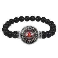 Браслет из черного агата Всевидящее око BSBA-013