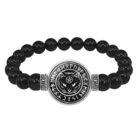 Браслет из черного агата Черный кот BSBA-015