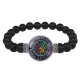Браслет из черного агата Викканское колесо года BSBA-018