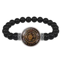 Браслет из черного агата Месяц и Солнце BSBA-019