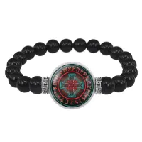 Браслет из черного агата Кельтский крест BSBA-026