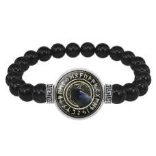 Браслет из черного агата Ворон BSBA-027