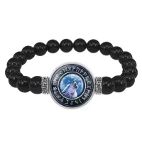 Браслет из черного агата Волк BSBA-029