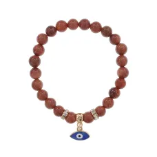 Браслет Глаз (от сглаза и порчи) синт.камень Корич. авантюрин 8мм BS-CR-0061