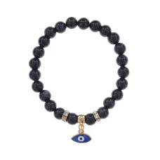 Браслет Глаз (от сглаза и порчи) синт.камень Синий авантюрин 8мм BS-CR-0062