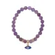 Браслет Глаз (от сглаза и порчи) нат.камень Аметист 8мм BS-CR-0063