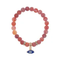 Браслет Глаз (от сглаза и порчи) нат.камень Африканский агат 8мм BS-CR-0064