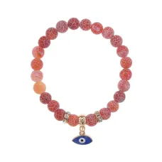 Браслет Глаз (от сглаза и порчи) нат.камень Африканский агат 8мм BS-CR-0064