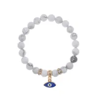 Браслет Глаз (от сглаза и порчи) нат.камень Кахолонг 8мм BS-CR-0067