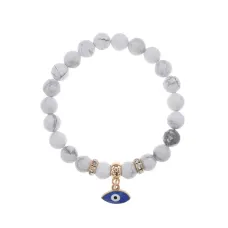 Браслет Глаз (от сглаза и порчи) нат.камень Кахолонг 8мм BS-CR-0067