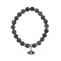 Браслет Глаз (от сглаза и порчи) нат.камень Лабрадор 8мм BS-CR-0068