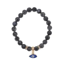 Браслет Глаз (от сглаза и порчи) нат.камень Лабрадор 8мм BS-CR-0068