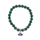 Браслет Глаз (от сглаза и порчи) синт.камень Малахит 8мм BS-CR-0072