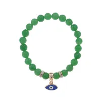 Браслет Глаз (от сглаза и порчи) нат.камень Нефрит 8мм BS-CR-0073