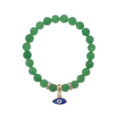 Браслет Глаз (от сглаза и порчи) нат.камень Нефрит 8мм BS-CR-0073