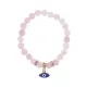 Браслет Глаз (от сглаза и порчи) нат.камень Розовый кварц 8мм BS-CR-0075