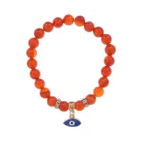 Браслет Глаз (от сглаза и порчи) нат.камень Сердолик 8мм BS-CR-0077