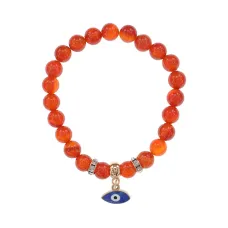 Браслет Глаз (от сглаза и порчи) нат.камень Сердолик 8мм BS-CR-0077