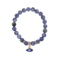 Браслет Глаз (от сглаза и порчи) нат.камень Содалит 8мм BS-CR-0078
