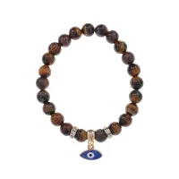 Браслет Глаз (от сглаза и порчи) нат.камень Тигровый глаз 8мм BS-CR-0079