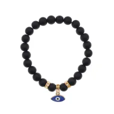 Браслет Глаз (от сглаза и порчи) синт.камень Шунгит 8мм BS-CR-0084