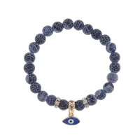 Браслет Глаз (от сглаза и порчи) нат.камень синий Африк. агат 8мм BS-CR-0087