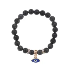 Браслет Глаз (от сглаза и порчи) нат.камень Змеевик 8мм BS-CR-0089