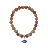 Браслет Глаз (от сглаза и порчи) нат.камень Песочная яшма 8мм BS-CR-0090