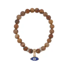 Браслет Глаз (от сглаза и порчи) нат.камень Песочная яшма 8мм BS-CR-0090