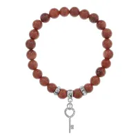 Браслет Ключ (счастье) синт.камень Корич. авантюрин 8мм BS-CR-0091