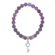 Браслет Ключ (счастье) нат.камень Аметист 8мм BS-CR-0093
