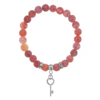 Браслет Ключ (Счастье) нат.камень Африканский агат 8мм BS-CR-0094