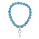 Браслет Ключ (Счастье) синт.камень Бирюза 8мм BS-CR-0095