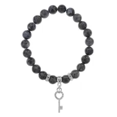 Браслет Ключ (счастье) нат.камень Лабрадор 8мм BS-CR-0098