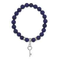Браслет Ключ (счастье) нат.камень Лазурит 8мм BS-CR-0100