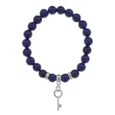 Браслет Ключ (счастье) нат.камень Лазурит 8мм BS-CR-0100