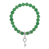 Браслет Ключ (счастье) нат.камень Нефрит 8мм BS-CR-0103