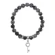 Браслет Ключ (Счастье) нат.камень Снежный обсидиан 8мм BS-CR-0104