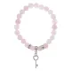 Браслет Ключ (счастье) нат.камень Розовый кварц 8мм BS-CR-0105