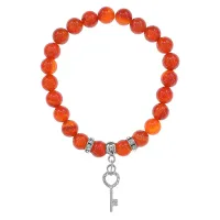 Браслет Ключ (Счастье) нат.камень Сердолик 8мм BS-CR-0107