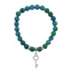 Браслет Ключ (счастье) синт.камень Хризоколла 8мм BS-CR-0111