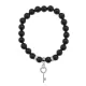 Браслет Ключ (Счастье) нат.камень Черный агат 8мм BS-CR-0113