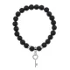 Браслет Ключ (Счастье) синт.камень Шунгит 8мм BS-CR-0114