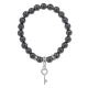 Браслет Ключ (Счастье) синт.камень Гематит (не магнит.) 8мм BS-CR-0118