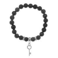 Браслет Ключ (Счастье) нат.камень Змеевик 8мм BS-CR-0119