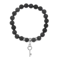 Браслет Ключ (Счастье) нат.камень Змеевик 8мм BS-CR-0119