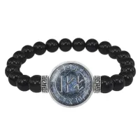 Браслет из черного агата Зеркальный личный амулет BSBA-036