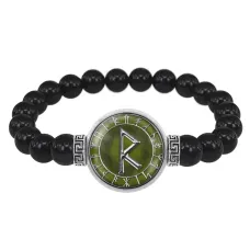 Браслет из черного агата Радуга BSBA-043